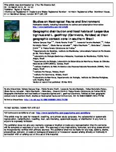 Geographic distribution and food habits of Leopardus