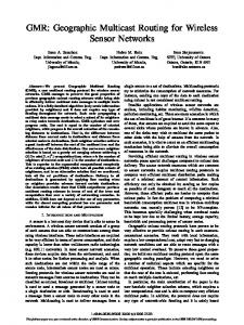 Geographic Multicast Routing for Wireless Sensor Networks - CiteSeerX