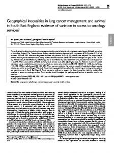 Geographical inequalities in lung cancer management ... - CiteSeerX