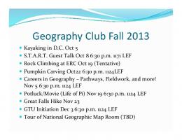 Geography Club Fall 2013