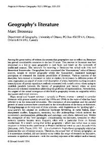 Geography's literature - SAGE Journals