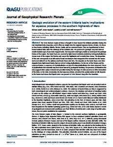 Geologic evolution of the eastern Eridania basin - AGU Publications