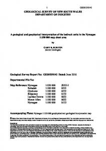 GEOLOGICAL SURVEY OF NEW SOUTH WALES ...