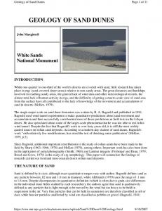 geology of sand dunes