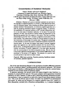 Geometrisation of Statistical Mechanics