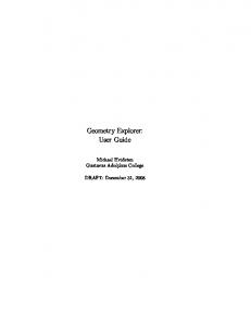 Geometry Explorer: User Guide