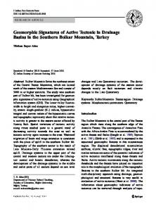 Geomorphic Signatures of Active Tectonic in Drainage Basins in the