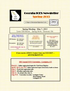 Georgia ICES Newsletter Spring 2013