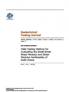 Geotechnical Testing Journal