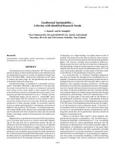 Geothermal Sustainability - CiteSeerX