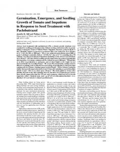 Germination, Emergence, and Seedling Growth of ... - HortScience