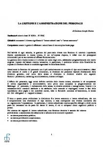 Gestione del personale