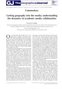 Getting geography into the media: understanding ...