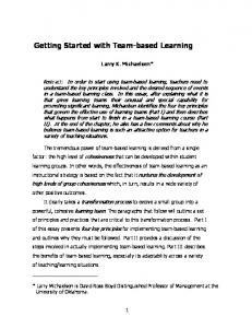 Getting Started with Team-based Learning - KSU Faculty Member ...