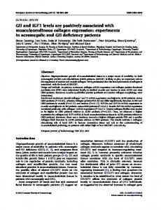 GH and IGF1 levels are positively associated with musculotendinous ...