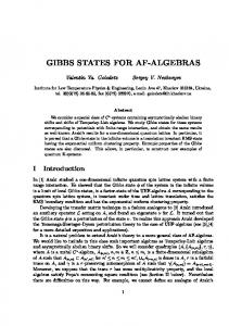 GIBBS STATES FOR AF-ALGEBRAS