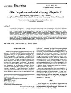 Gilbert's syndrome and antiviral therapy of hepatitis C