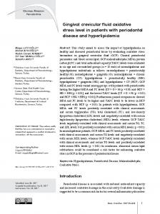 Gingival crevicular fluid oxidative stress level in patients with ... - SciELO