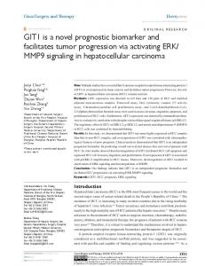 giT1 is a novel prognostic biomarker and facilitates ... - Semantic Scholar