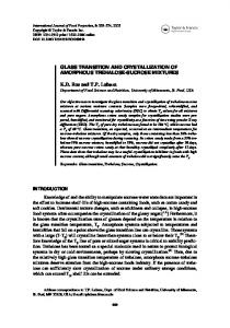 GLASS TRANSITION AND CRYSTALLIZATION OF ...