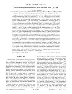 Glassy ferromagnetism and magnetic phase separation in ...