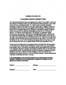 GLAUCOMA SURGERY CONSENT FORM