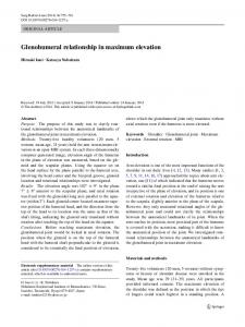 Glenohumeral relationship in maximum elevation - Springer Link