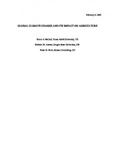 global climate change and its impact on agriculture - Department of ...