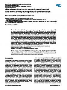 Global coordination of transcriptional control and ... - BioMedSearch