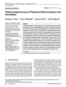 Global ecological success of Thalassoma fishes ... - Wiley Online Library