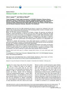 Global health in the 21st century