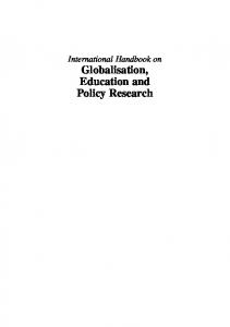 Globalisation, Education and Policy Research