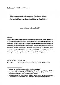 Globalization and International Tax Competition - CiteSeerX