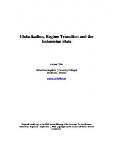 Globalization, Regime Transition and the Indonesian State