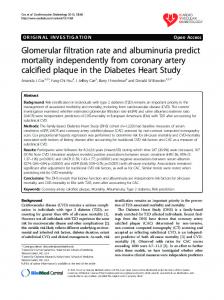 Glomerular filtration rate and albuminuria predict ... - Springer Link