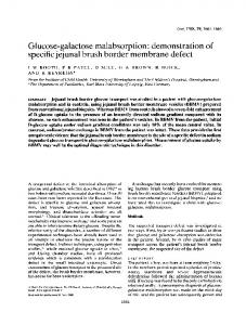 Glucose-galactose malabsorption - NCBI