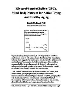 GlyceroPhosphoCholine (GPC) - CiteSeerX