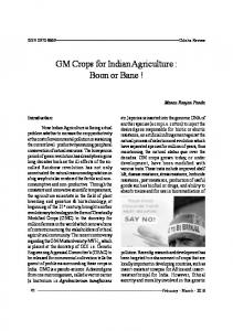 GM Crops for Indian Agriculture : Boon or Bane - Odisha Government