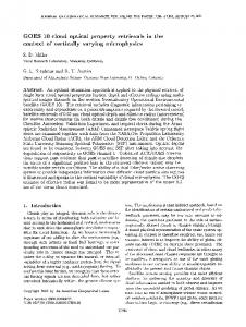 GOES 10 cloud optical property retrievals in the ... - Wiley Online Library