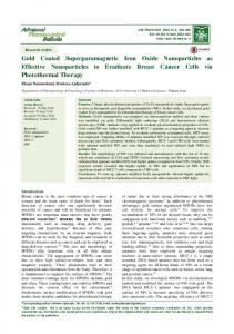 Gold Coated Superparamagnetic Iron Oxide Nanoparticles as