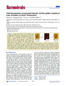 Gold Nanoparticles Incorporated Nematic Gel ... - ACS Publications