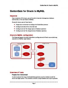 GoldenGate for Oracle to MySQL