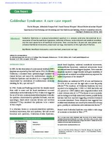 Goldenhar Syndrome: A rare case report