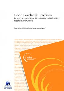 Good Feedback Practices - Melbourne CSHE - University of Melbourne