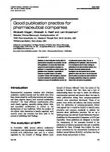 Good publication practice for pharmaceutical companies - ismpp