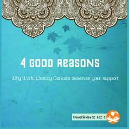 good reasons - World Literacy Canada