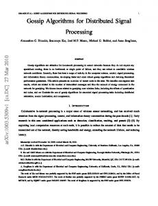 Gossip Algorithms for Distributed Signal Processing - arXiv