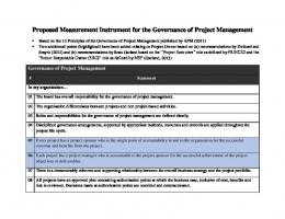 Governance of Project Management