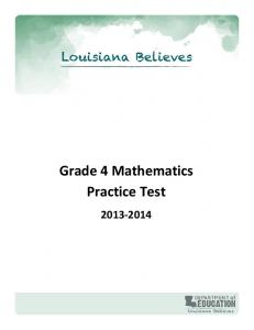 Grade 4 Math Practice Test - Louisiana Department of Education
