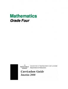 Grade 4 Mathematics Curriculum Guide